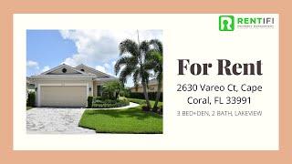 Cape Coral Home for Rent 3BR+den/2BA by Rentifi Property Management