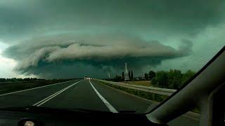 Superkomórka burzowa (oberwanie chmury) nad Opolem  26.06.2020