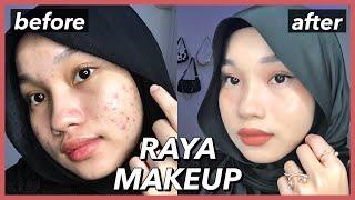 RAYA MAKEUP FOR ACNE SKIN + Makeup Hacks, Tips & Tricks | EID MAKEUP LOOK 2021