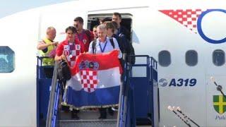 Croatia team arrives in Zagreb from Russia