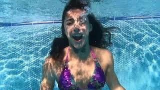 Girl underwater scream