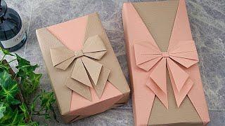 GIFT PACKING | RECTANGULAR GIFT WRAPPING+ORIGAMI PAPER RIBBON BOW DECORATION | I.Sasaki Original