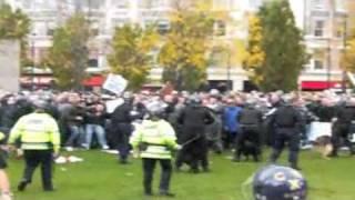EDL protesters in Piccadilly Gardens