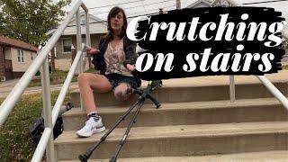 Traversing stairs without a prosthesis (AK Amputee with Crutches)