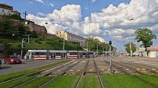 Tram Driver's View - Brno, Czech Republic with Historical Tram No.107 &  Trailer No.215