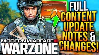 WARZONE: Full NEW UPDATE PATCH NOTES! Future WEAPON UPDATES Revealed, Bug Fixes, More! (MW3 Update)