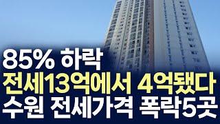 경기도 수원 아파트전세 가격 폭락 5곳,전세가 13억에서 4억 됐다 (부동산 아파트 미분양 분양권 입주권 재개발 재건축)