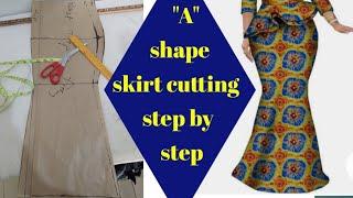 How to cut "A" Shape skirt step by step