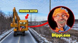 Drone Catches MINION.EXE EXCAVATOR EATING BLIPPI IN REAL LIFE! (BLIPPI.EXE)