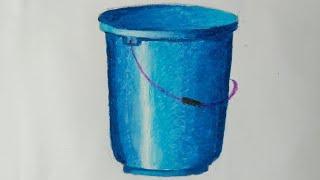 Object drawing bucket in Oil pastel colour- Elementary & Intermediate grade Exam Object drawing