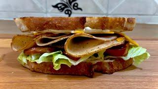 Morning Breakfast Sandwich | Mortadella Sandwich with Grilled Veggies and Artisan Bread