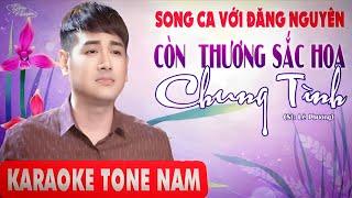 KARAOKE Còn Thương Sắc Hoa Chung Tình | Tone Nam | Song Ca Đăng Nguyên