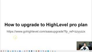 How to upgrade to HighLevel pro plan