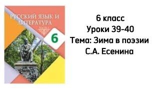 Русский язык 6 класс Уроки 39-40 Тема: Зима в поэзии С.А.Есенина