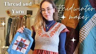 Midwinter makes  Festive sewing, knitting and quilting - a cosy homemade wardrobe podcast 