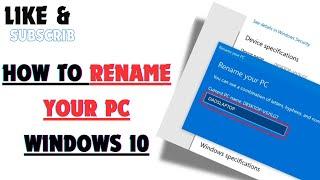 How to Rename Your PC Windows 10