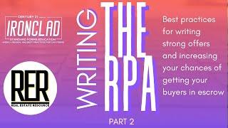 Real Estate Training - IRONCLAD Standard Forms Training Writing The RPA Part Two