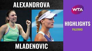 Ekaterina Alexandrova vs. Kristina Mladenovic | 2020 Palermo First Round | WTA Highlights