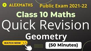 10th Maths Public Exam Quick Revision  2021-22 Geometry in 48 min
