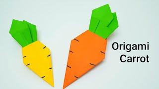 How to make paper origami carrot, easy DIY origami paper crafts for kids