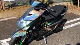 シグナス3型‼️最先端カスタム‼️究極レインボーSHOW UPカラー‼️(西東兄弟) State-of-the-art custom! Ultimate Rainbow SHOW UP Color