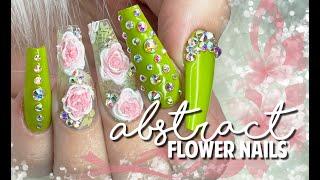 3D ABSTRACT FLOWER GEL NAIL TUTORIAL | Gel Polish Nail Tutorial, Flower nails, 3d flower design