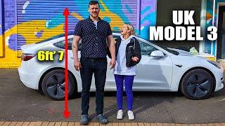 Is The Model 3 BIG ENOUGH for Tall People!? 6ft7 in the Smallest TESLA - UK Standard Range Plus