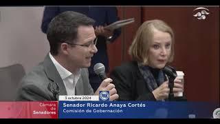 Senador Ricardo Anaya Cortés durante la instalación de la comisión de Gobernación