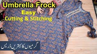 Umbrella Frock Easy cutting & stitching Class || Summer Frock or Gown Easy cutting and stitching