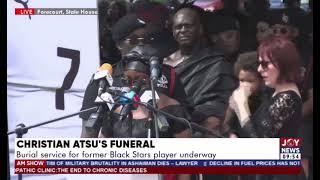 Christian Atsu’s wife breaks down reading tribute at burial service