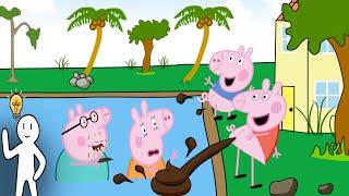 Peppa Y George Se Hace Caca En La Piscina De Papa Cerdido