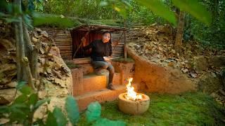 A Girl builds an amazing underground den in the wild  Start to Finish