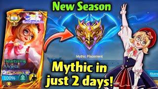 MYTHIC RANK IN 2 DAYS⁉️ New Season Angela Gameplay