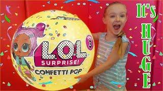 WORLD'S BIGGEST LOL SURPRISE CONFETTI POP DOLL With our Dad! What's Inside?!