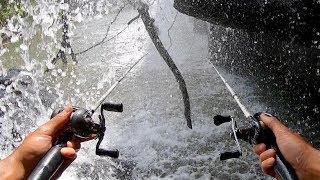 FISHING UNDER A GIANT WATERFALL!!! (BIG SURPRISE FISH)