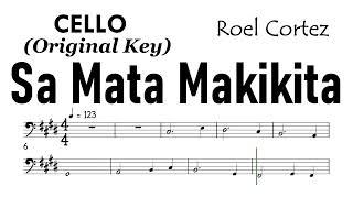 Sa Mata Makikita Cello Original Key Sheet Music Backing Track Partitura  Roel Cortez