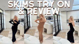 SKIMS TRY ON HAUL | SKIMS DRESS REVIEW & SIZING & STYLING, KIM KARDASHIAN SKIMS SHAPEWEAR