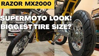 Installed Supermoto Tires on my MX2000 | Biggest Tire Sizes that fit Razor MX650 MX500 Wheels