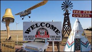 Route 66 Midway point to Tucumcari | Midpoint Cafe, Leg Lamp, TeePee Curios