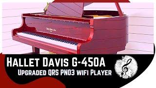 Gloss Red Mahogany Finish Piano | Hallet Davis Piano G-450A | QRS Pnomation 3