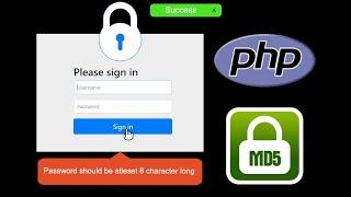 Creating Secured User Accounts: MD5 Encryption,Password Length,and Special Characters for Security