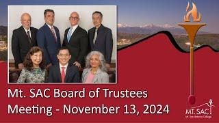 Mt. SAC Board of Trustees November meeting