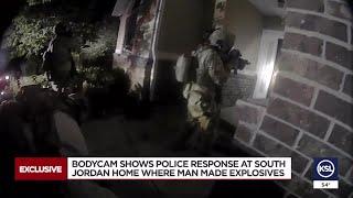 Bodycam shows police response at South Jordan home where man made explosives