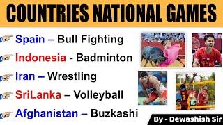 Countries and Their National Games | Static Gk | Current Affairs 2022 | By Dewashish Sir