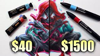 $40 vs $1500 - GOUACHE vs MARKER ART | Which is WORTH IT..? | MILES MORALES Spider-Man