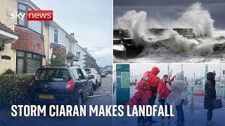 Storm Ciaran batters Channel Islands and south of England