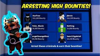 ARRESTING HIGH BOUNTY PLAYERS in Roblox Jailbreak!