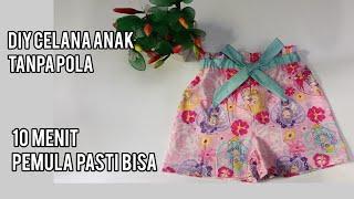 DIY Celana High Waist untuk anak 3-4 th Tanpa Pola | Tips dan Trik Menjahit #belajarjahit #jahit