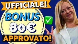 UFFICIALE NUOVO BONUS 80€ IN ARRIVO! Ecco chi lo riceverà