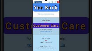 Yes Bank Customer Care Number